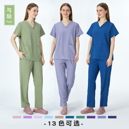 速干洗手衣女短袖四面弹力手术衣刷手服手术室工作服男口腔医生服