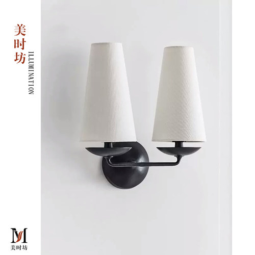 美式VC1:1床头全铜壁灯法式中古设计师客厅卧室过道走廊简约墙灯