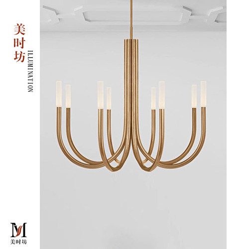全铜美式客厅吊灯 VC1:1Rousseau复古别墅餐厅卧室农村自建房灯具