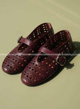 ROOMISAN 2025Summer New低跟圆头镂空玛丽珍003