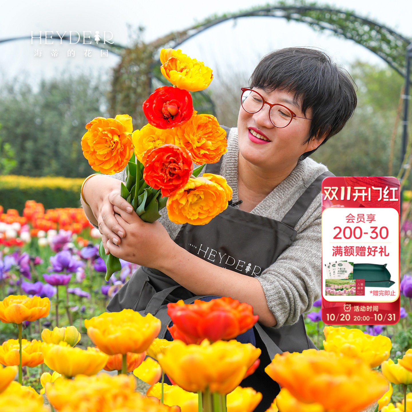 海蒂的花园旗舰店郁金香种球红色长安阳台庭院花卉种球预售
