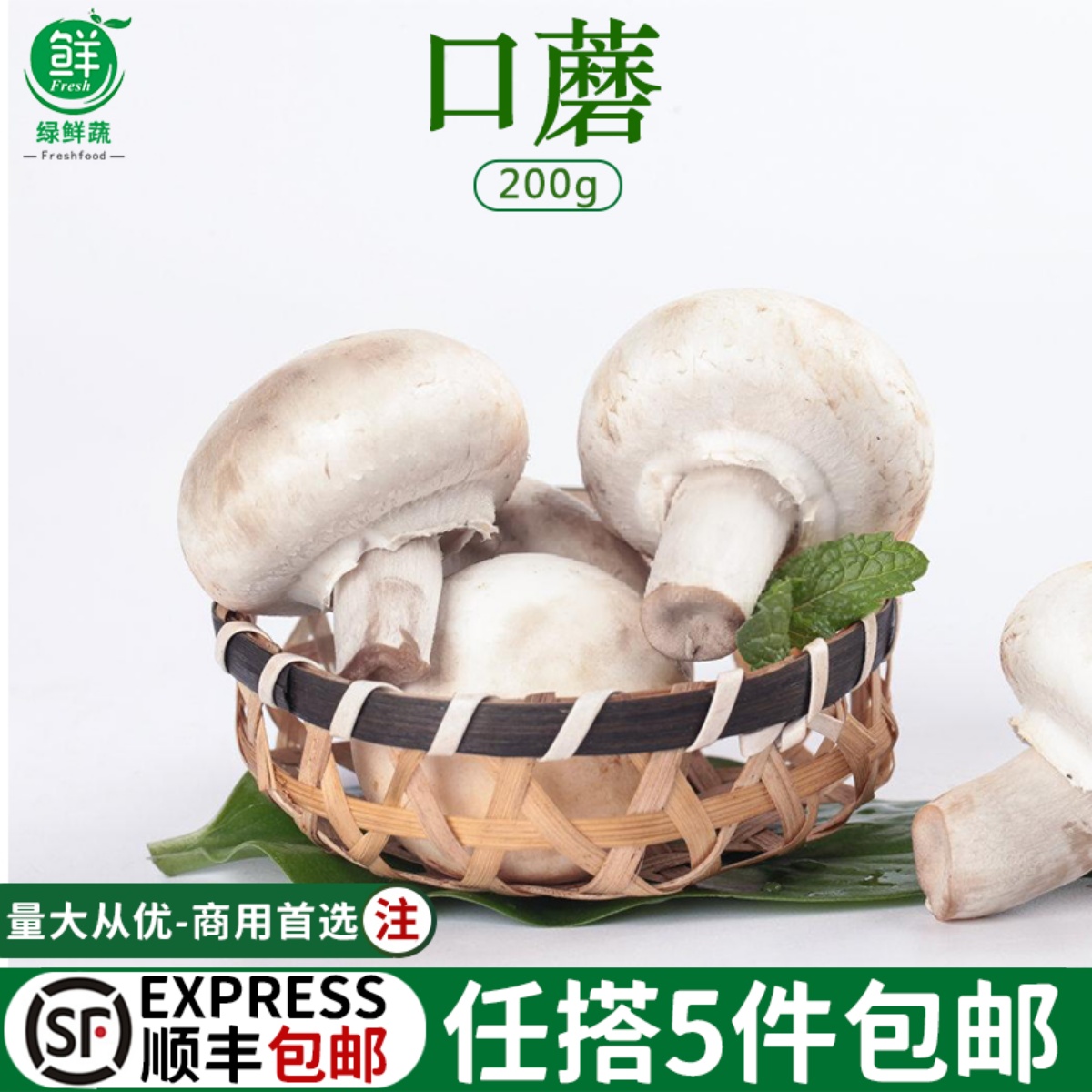 口蘑新鲜白蘑菇双孢菇煲汤火锅烧烤食材酒店蔬菜食用菌菇时令蔬菜