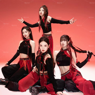 新中式女团同款中国风爵士舞舞蹈服学生晚会演出服成人路演打歌服
