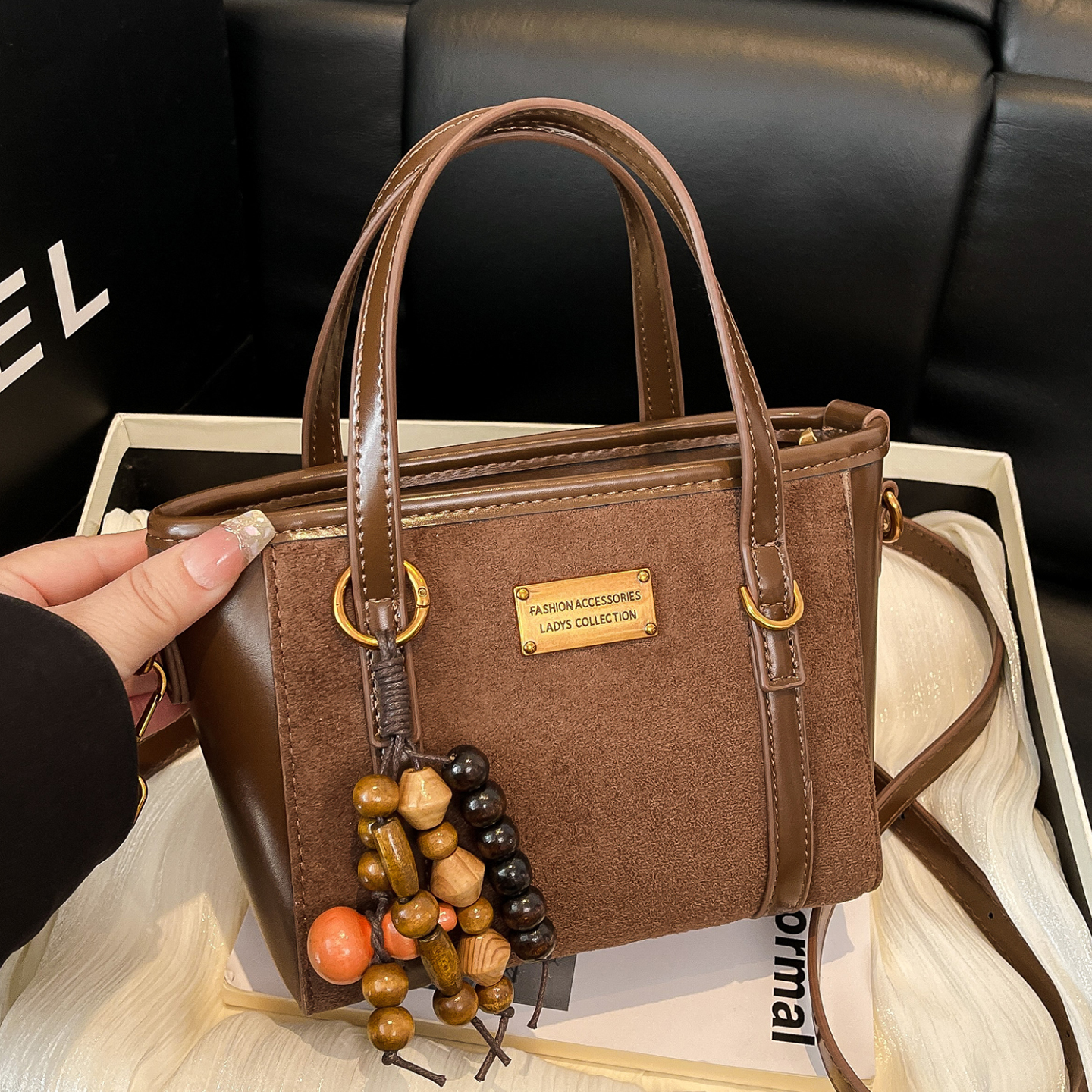 复古高级感菜篮子水桶包女