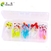 闪光片铅头钩防挂底套装 路亚铅头鱼钩 锋利鱼钩套盒亨嘉新款