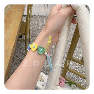 ZOLAR《爱心纽扣》鹿皮手绳款表带适用于苹果手表iWatch10代42/46