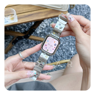 ZOLAR原创 iWatch表带适用苹果手表7 锆石镶嵌手镯款 9代 宝石