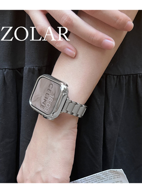 ZOLAR星光色细款不锈钢高级质感苹果表带适用applewatch8代7654se