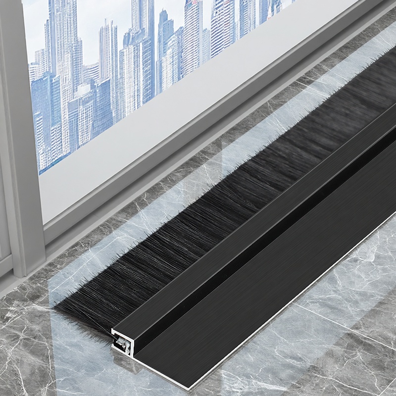 hF型铝合金条刷工业防尘毛刷机床条刷机柜防尘毛刷条门底密封毛刷