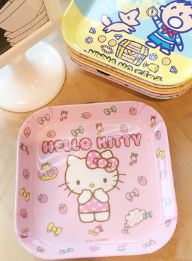 卡通餐具密胺四方碟残渣吐骨碟日式家用儿童耐摔塑料盘子5寸小味