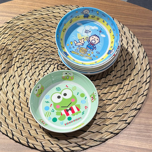 塑料儿童卡通餐具圆形盘子耐高温