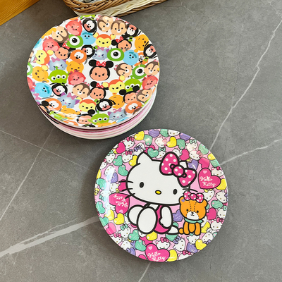 KOALA仿瓷密胺盘子商用餐具圆形塑料碟子圆盘火锅菜盘家用碟6寸