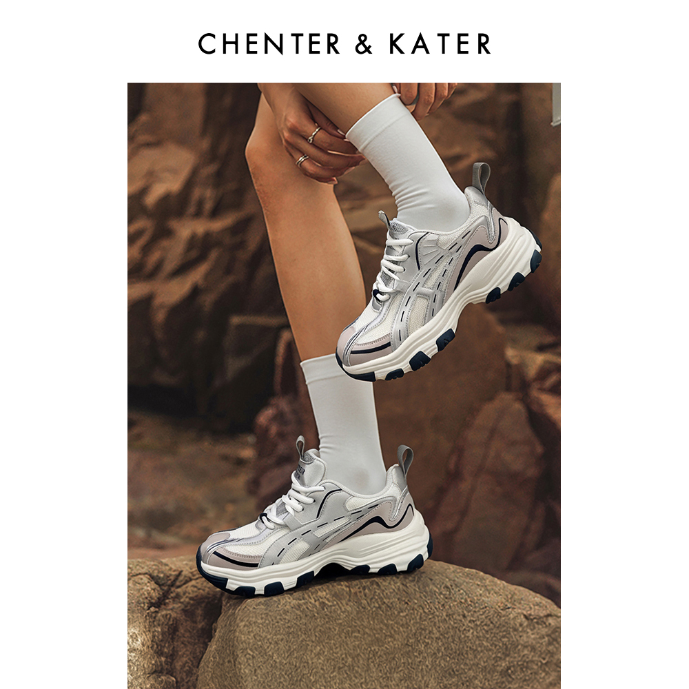 运动鞋2023年轻便厚底老爹鞋女