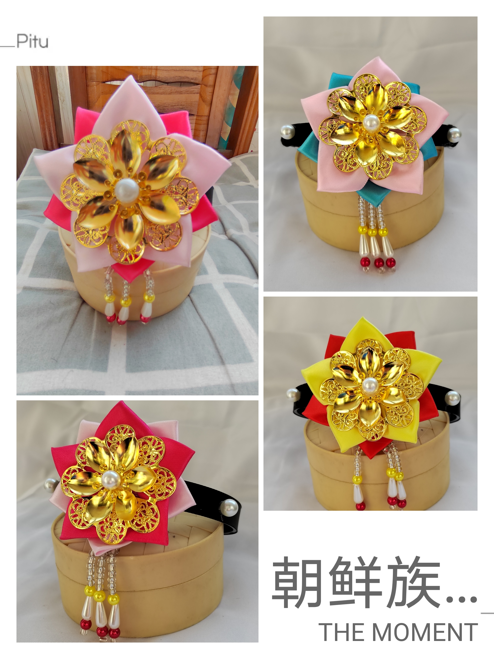 韩服头饰新款儿童朝鲜服发饰少数民族服装配饰舞蹈表演头花发带