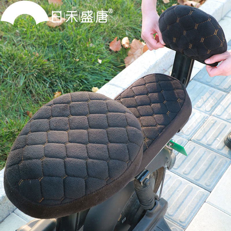 冬季电动车坐垫套保暖软屁垫加厚毛绒电瓶车座套电车座垫套加绒