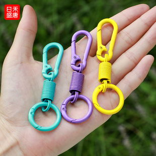 弹簧八字扣彩色挂扣男士汽车包包挂扣登山扣金属钥匙圈腰挂扣耐用