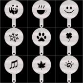 4寸通用304不锈钢咖啡拉花模具印花欧包糖粉筛提拉米苏蛋糕模具