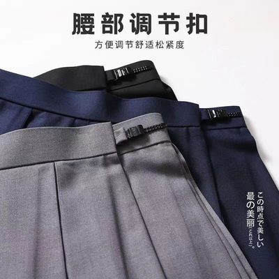 绀色jk裙日系新款制服裙中长裙短裙女黑色a字半身高腰裙大码百褶