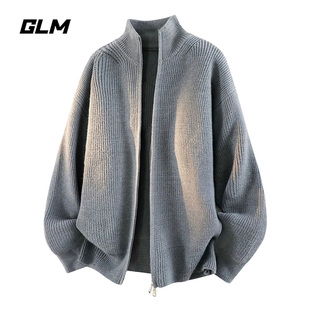 【敖瑞鹏代言】GLM官方cleanfit立领拉链毛衣男款秋季美式针织衫