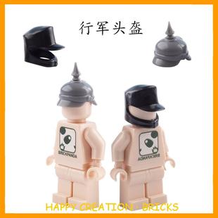 MOC兼容人仔一战德军普鲁士军盔二战德军M43野战帽小颗粒拼插积木