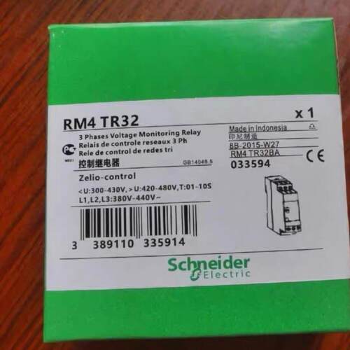 议价RM4TR32 控制继电器 三相电压监测过欠压相序保护维修