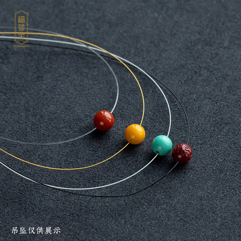 S925银穿小孔珍珠专用钢丝线手链项链手工diy串珠线钢丝绳配件