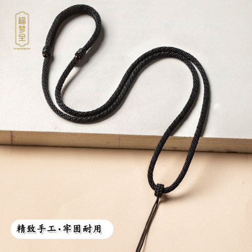 轻奢编织黑绳项链带来满满福运