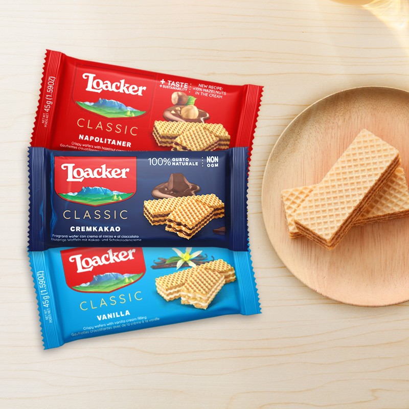 【直播间专享/临期特惠】Loacker莱家进口威化饼干夹心休闲榛子味
