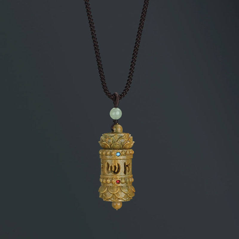 檀木急救小药盒药瓶葫芦吊坠