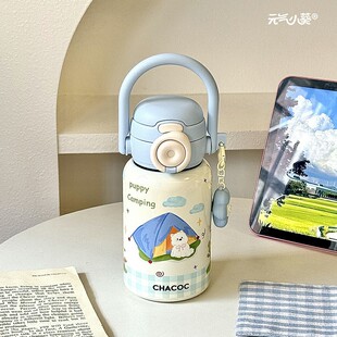 2026新款学生简约小众双饮保温杯ins女生高颜值吸管316不锈钢水杯