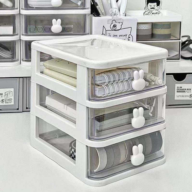 收纳盒ing风书桌氛围感好物ins风桌面布置小兔子手账收纳盒