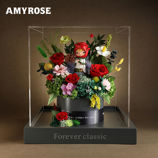 正版小野玫瑰小王子永生花束摆件礼盒情人节新婚生日礼物送女友