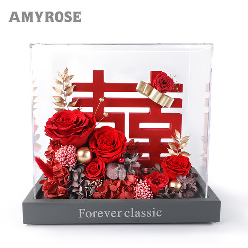永生花摆件玫瑰花束礼盒结婚礼物