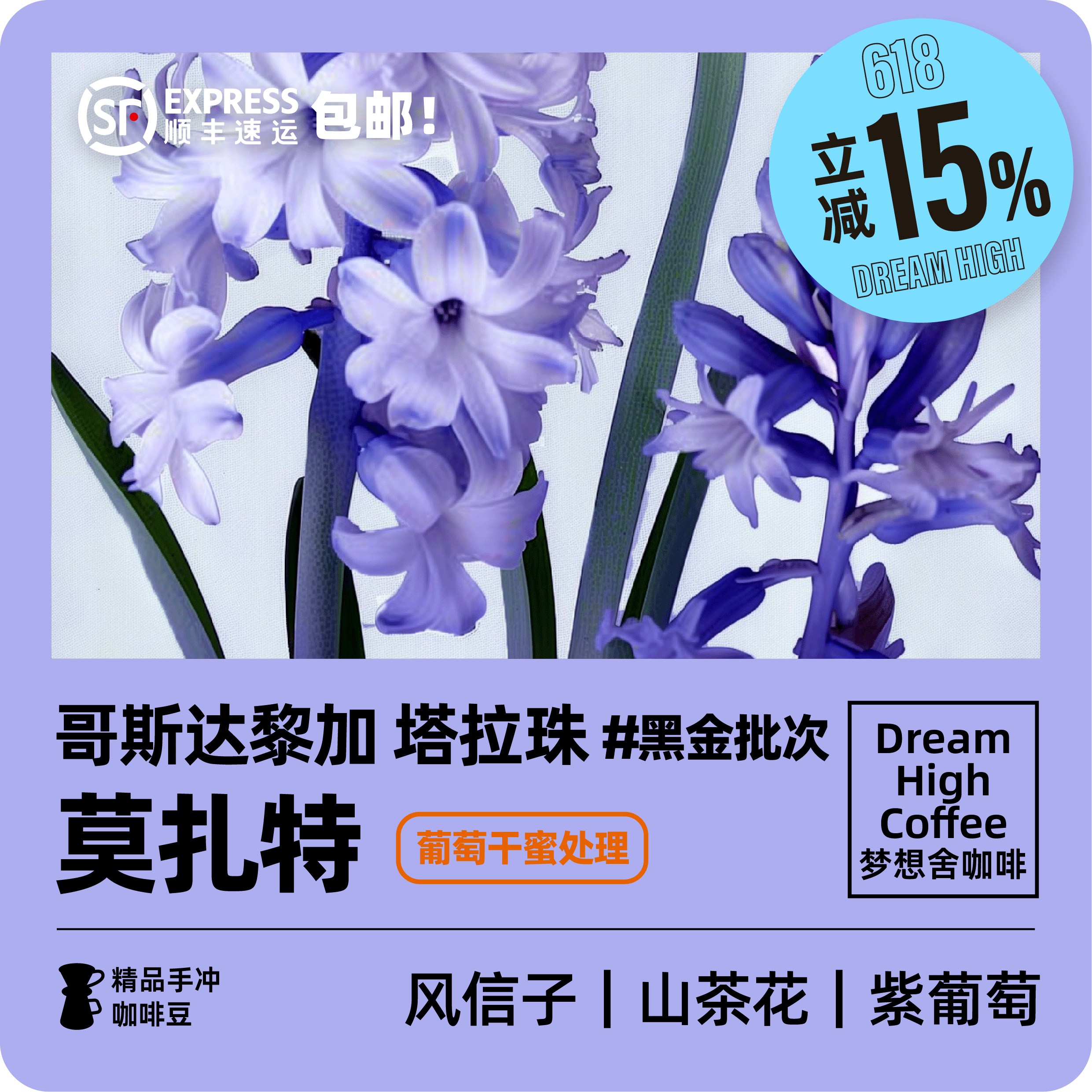 卡内特庄园莫扎特黑金批次浅烘焙手冲哥斯达黎加卡精品咖啡豆120g