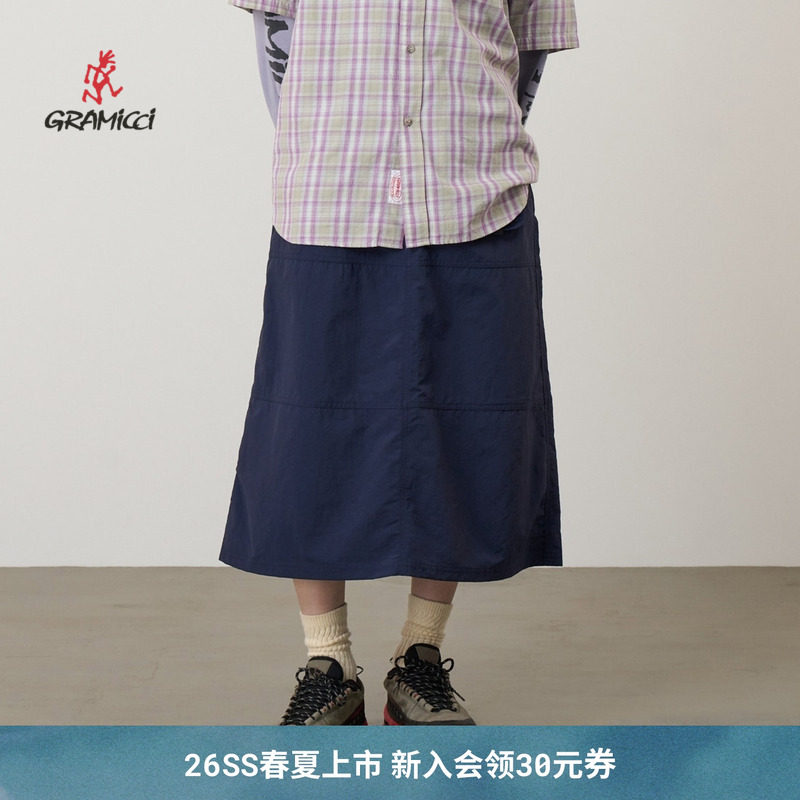 【26新款】GRAMICCI小野人尼龙多功能A字裙防晒半裙女G6