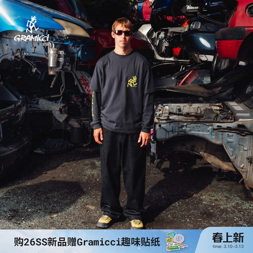 【26新款】GRAMICCI小野人男款图案印花休闲短袖T恤G6SU-T107