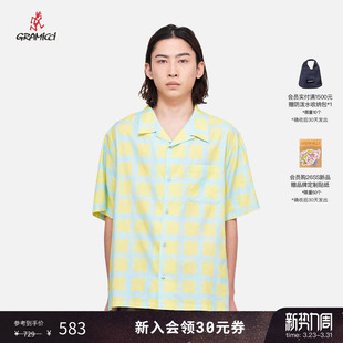25春 J043男款 gramicci小野人新品 衬衫 休闲短袖 格纹短袖