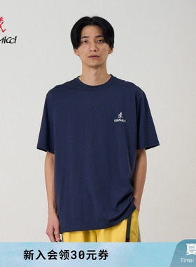 GRAMICCI小野人男女同款印花logo圆领抗皱短袖情侣T恤G4SU-T096