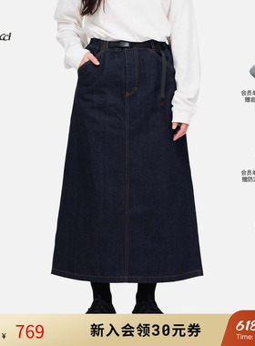 GRAMICCI小野人春日穿搭牛仔百搭休闲个性半身裙子女G5SW-SK088