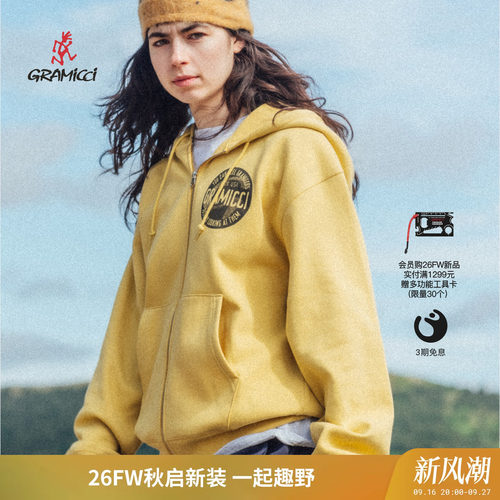 Gramicci小野人男士新款连帽卫衣