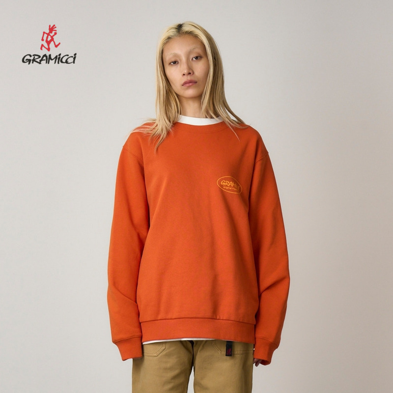 GRAMICCI小野人圆领印花图案休闲舒适针织套头衫卫衣G5FU-J093