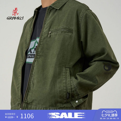 【季末折扣】GRAMICCI小野人男春帆布夹克梭织上衣外套G6SM-J009