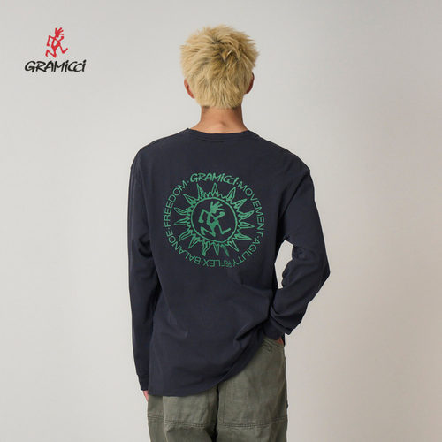 Gramicci小野人秋款男女图案T印花休闲上衣长袖T恤G5FU-T087