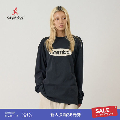 【季末折扣】GRAMICCI小野人男女复古椭圆形图案长袖T恤G6SU-T093