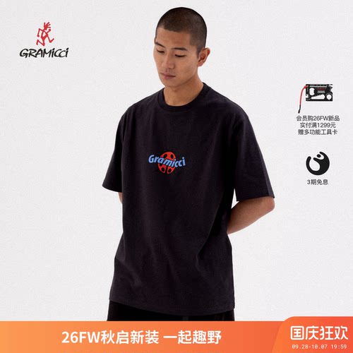 Gramicci小野人图案短袖T恤男女户外休闲宽松上衣26秋G6FM-T084