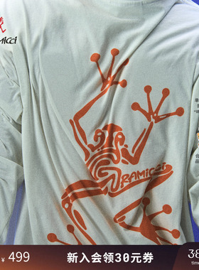 【26春】GRAMICCI小野人男女同款图案印花针织长袖T恤G6SU-T108