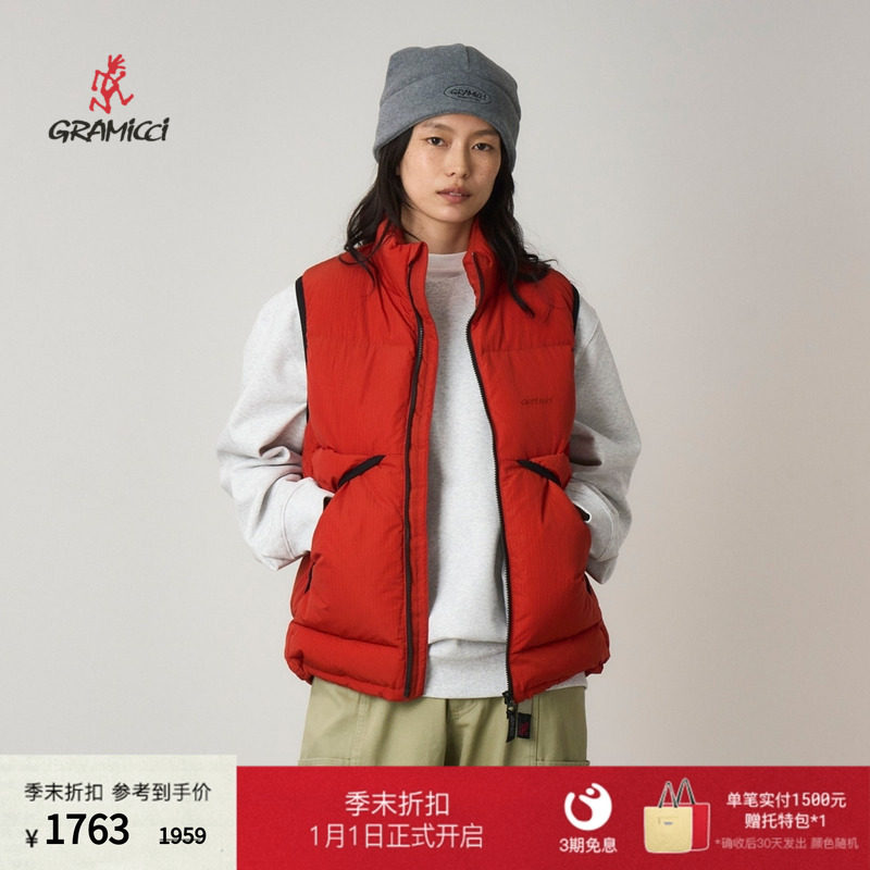 【季末折扣】GRAMICCI小野人女士立领羽绒马甲外套上衣G5FU-J018,男装,羽绒马甲,淘宝优惠券,粉丝福利购,淘宝优惠卷