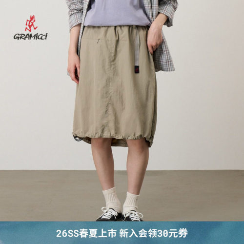 【26新款】GRAMICCI小野人春夏防晒女款尼龙中长短裙子G6SW-SK077