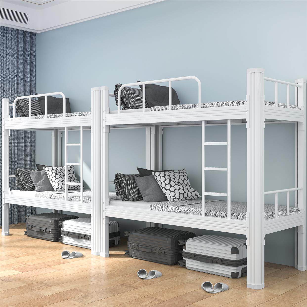 上下铺铁双层床铁艺床宿上舍双人床床下床铁床高低架床钢架公寓床