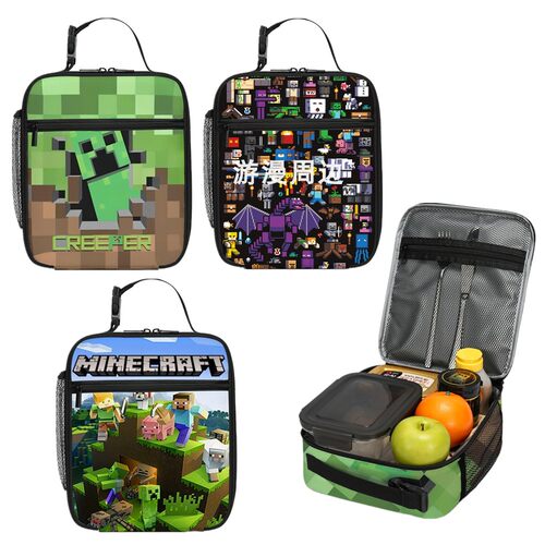 新品Minecraft午餐包我的世界便当包苦力怕Creeper保温袋饭盒袋大